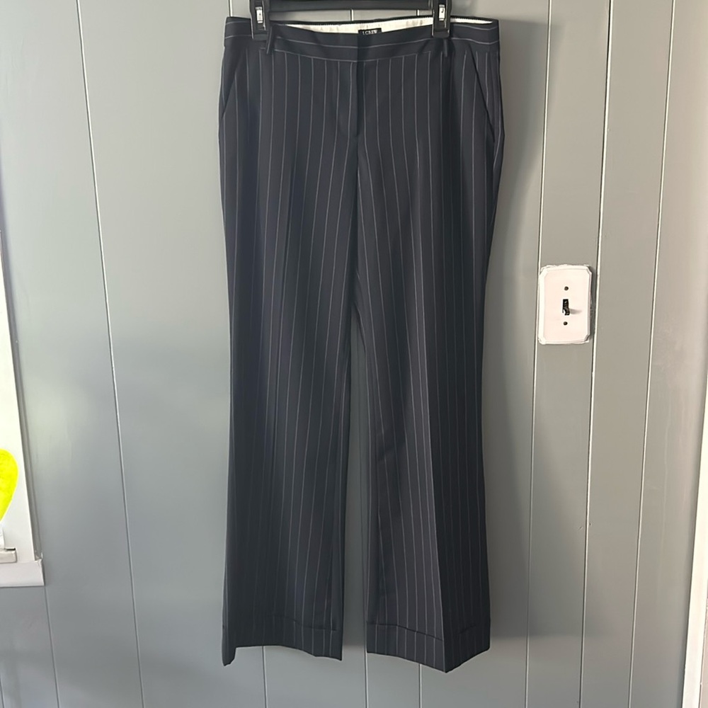 Navy Pinstriped J. Crew Slacks